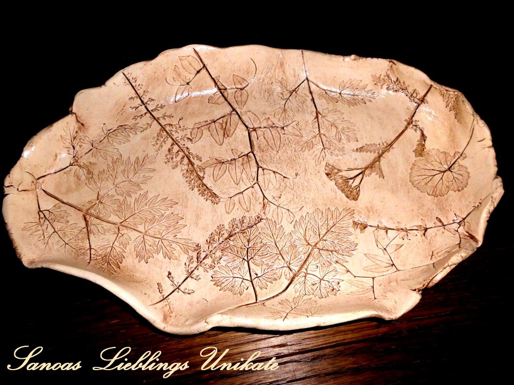Liebevoll leben und lernen - Sanoas Lieblings Unikate - Keramik - Schale oval