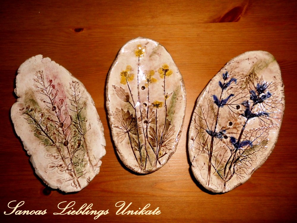 Liebevoll leben und lernen - Sanoas Lieblings Unikate - Keramik - verschiedene Seifenschalen